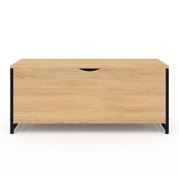 ID MARKET - Banc coffre rangement sur pied 100 cm DETROIT design industriel - large