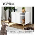 TECTAKE - Armoire pour chat KALEA entrée latérale avec un tapis à griffer inclus blanc/doré - vignette