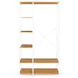 ID MARKET - Dressing penderie étagères L. 90 cm DETROIT design industriel bois et métal blanc - vignette