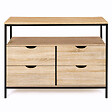 ID MARKET - Commode 4 tiroirs DETROIT 110 cm design industriel avec étagère - vignette