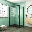 AICA SANITAIRE - AICA cabine de douche coulissante 120x90x195cm porte de douche avec l'amortisseur 120cm cabine de douche Noire en 8mm verre anticalcaire - vignette