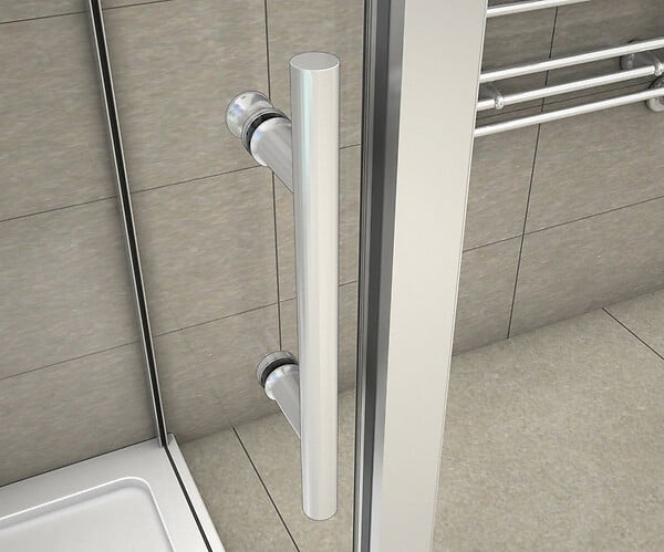 AICA SANITAIRE - Cabine de douche coulissante en forme U 100x100x100x190cm en 5mm verre de sécurité, AICA porte de douche coulissante 100cm + 2 parois latérales - large