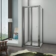 AICA SANITAIRE - AICA cabine de douche pliante 80x80x185cm, porte de douche pliante 80cm avec une paroi de douche fixe, verre de sécurité et transparent - vignette