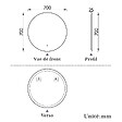 AICA SANITAIRE - AICA Miroir de salle de bain LED rond de 70 cm avec rétro-éclairage sans cadre, tricolore + anti-buée + mémoire + gradation infinie - vignette