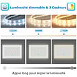 AICA SANITAIRE - LED miroir lumineux 3 couleurs tactile + anti-buée + dimmable + mémoire 120x80cm miroir salle de bain - vignette
