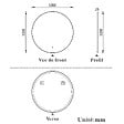 AICA SANITAIRE - AICA 100 cm miroir de salle de bain LED rond avec rétro-éclairage sans cadre, anti-buée + mémoire + dimmable - vignette