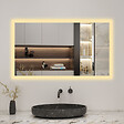 AICA SANITAIRE - LED miroir lumineux 3 couleurs tactile avec anti-buée,dimmable et mémoire 120x70cm miroir salle de bain - vignette