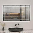AICA SANITAIRE - LED miroir lumineux 3 couleurs tactile + anti-buée + dimmable + mémoire 80x60cm miroir salle de bain - vignette