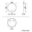 AICA SANITAIRE - AICA Miroir de salle de bain LED rond de 60 cm avec rétro-éclairage sans cadre, tricolore + anti-buée + mémoire + gradation infinie - vignette