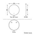 AICA SANITAIRE - AICA Miroir de salle de bain LED rond de 90 cm avec rétro-éclairage sans cadre, tricolore + anti-buée + mémoire + gradation infinie - vignette