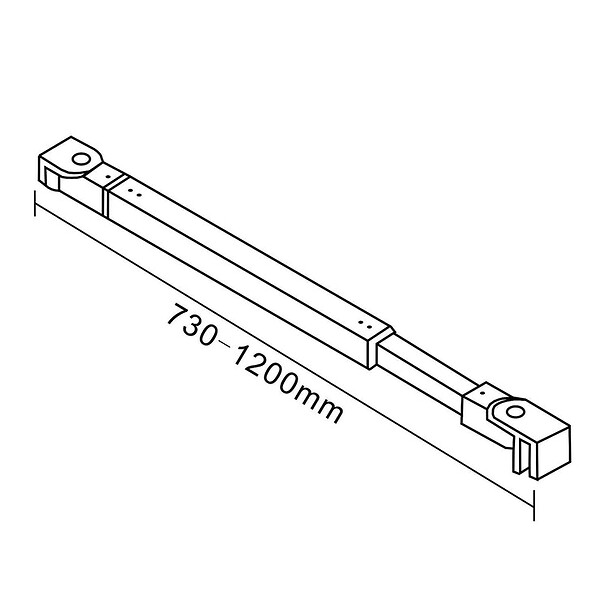 AICA SANITAIRE - Aica Barre De Stabilisation Extensible 73-120cm pour douche à l'italienne, Barre De Fixation Carrée En Aluminium Avec La Finition Noir Mat - large