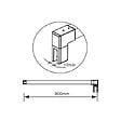 AICA SANITAIRE - AICA barre de stabilisation 90cm pour douche à l'italienne, barre de fixation carrée avec la finition NOIR MAT, la pince tournée - vignette