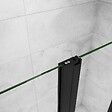 AICA SANITAIRE - Porte de douche pivotante 130x200cm avec un élément fixe Profilé noir mat Porte de douche Hauteur 200cm en verre anticalcaire - vignette