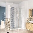 AICA SANITAIRE - AICA Porte de douche pivotante en 6mm verre securit anticalcaire porte de douche 100cm avec 1 élément fixe Hauteur 187cm - vignette