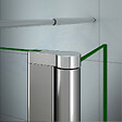 AICA SANITAIRE - Paroi de douche 60+40x200cm avec barre de fixation 70-120cm en cylindrique, verre 8mm clair de sécurité, AICA paroi de douche à l'italienne avec retour pivotant 40cm - vignette
