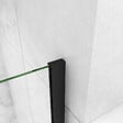 AICA SANITAIRE - AICA porte de douche pivotante 120x200cm avec un élément fixe Porte de douche noire Hauteur 200cm en 8mm verre anticalcaire - vignette
