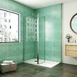 AICA SANITAIRE - AICA paroi de douche 70x200cm avec retour pivotant 50x200cm en 8mm verre securit, paroi de douche à l'italienne avec une barre de fixation 70-120cm en cylindrique - vignette