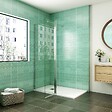 AICA SANITAIRE - AICA paroi de douche 70x200cm avec retour pivotant 50x200cm en 8mm verre securit, paroi de douche à l'italienne avec une barre de fixation 70-120cm en cylindrique - vignette