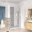 AICA SANITAIRE - AICA Porte de douche pivotante en 6mm verre securit anticalcaire porte de douche 120cm avec 1 élément fixe Hauteur 187cm - vignette