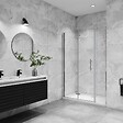 AICA SANITAIRE - AICA porte de douche pivotante 100x195cm porte de douche pliante avec un élément fixe en 6mm verre anticalcaire - vignette