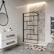 AICA SANITAIRE - Aica Paroi De Douche 120x200cm Paroi De Douche à L'italienne En 8mm Verre Anticalcaire Style Moderne avec barre de fixation extensible noire 73-120cm - vignette