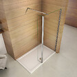 AICA SANITAIRE - Paroi de douche 70+30x200cm avec barre de fixation 73-120cm en carré, verre 8mm anticalcaire, AICA paroi de douche à l'italienne avec retour pivotant 30cm - vignette
