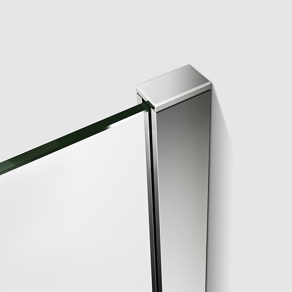 AICA SANITAIRE - Paroi de douche 140x200cm avec barre de fixation 90cm recoupable, profilé en chromé, AICA paroi de douche à l'italienne en 8mm verre anticalcaire et securit - large