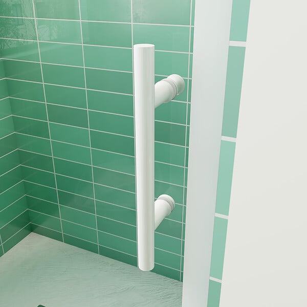 AICA SANITAIRE - AICA porte de douche coulissante 120x190cm profilé blanc installation en niche - large