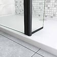 AICA SANITAIRE - Paroi de douche 80+40x200cm avec barre de fixation 90cm en carré, AICA paroi de douche à l'italienne avec retour pivotant 40cm en 8mm verre anticalcaire, profilé noir mat - vignette