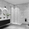 AICA SANITAIRE - Paroi de douche 80x200cm verre 10mm avec barre de fixation 90cm Pince renforcée, AICA paroi de douche à l'italienne en verre securit anticalcaire - vignette