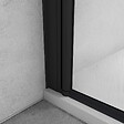 AICA SANITAIRE - Paroi de douche italienne pivotante 45x200cm, AICA paroi de douche retour pivotant mural en verre 8mm anticalcaire, profilé noir mat - vignette