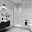 AICA SANITAIRE - AICA porte de douche battante 80x180cm profilé blanc en 5mm verre anticalcaire porte de douche Hauteur 180cm Installation en niche - vignette