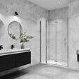 AICA SANITAIRE - AICA porte de douche pivotante 110x185cm en 6mm verre anticalcaire porte de douche pliante avec un élément fixe - vignette