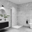 AICA SANITAIRE - Paroi de douche italienne pivotante 45x200cm, AICA paroi de douche retour pivotant mural en verre 8mm anticalcaire, profilé chromé - vignette