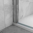 AICA SANITAIRE - Paroi de douche italienne pivotante 45x200cm, AICA paroi de douche retour pivotant mural en verre 8mm anticalcaire, profilé chromé - vignette
