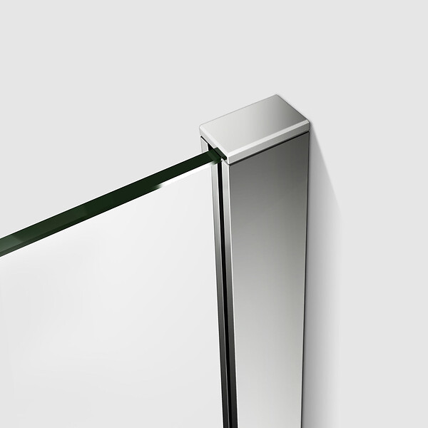 AICA SANITAIRE - Paroi de douche 30x200cm avec barre de fixation 140cm recoupable, profilé en chromé, AICA paroi de douche à l'italienne en 8mm verre anticalcaire et securit - large