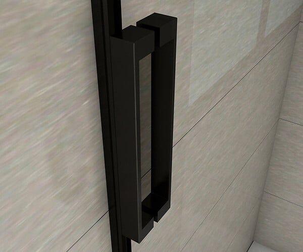 AICA SANITAIRE - AICA porte de douche noire 140x200cm porte de douche coulissante en 8mm verre anticalcaire installation en niche - large
