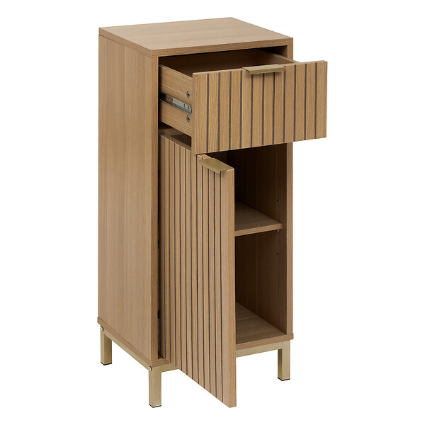 5 FIVE SIMPLY SMART - Meuble de rangement 1 tiroir et 1 porte avec étagère H 80 cm - Naturel - large