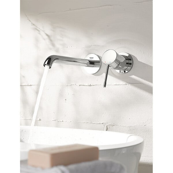 GROHE - Mitigeur lavabo mural ESSENCE GROHE 19408001 - taille M - monocommande - chrome - large