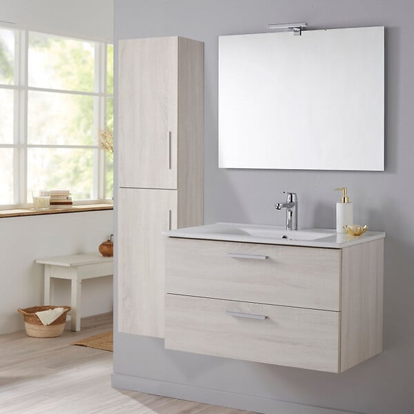 PLANETE BAIN - Colonne de salle de bain 150x35 cm Mall Hibernian à suspendre - large