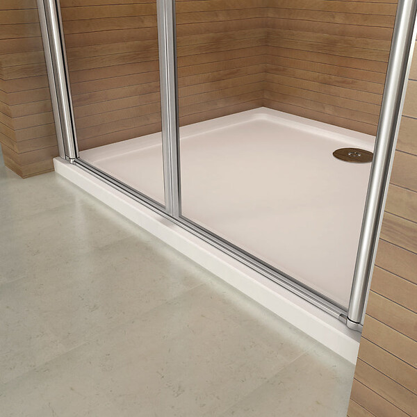 AICA SANITAIRE - Porte de douche battante 100x187cm porte de douche pivotante à 180°, en verre 6mm anticalcaire, installation en niche - large