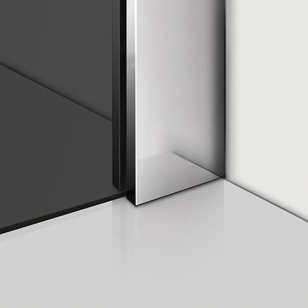 AICA SANITAIRE - Paroi de douche grise 120x200cm avec barre de fixation 73-120cm en carré, paroi de douche à l'italienne en 8mm verre anticalcaire - large