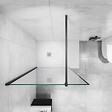 AICA SANITAIRE - AICA paroi de douche noire 120x200cm paroi de douche à l'italienne en 8mm verre anticalcaire avec barre de fixation noire 90cm en carré - vignette