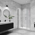 AICA SANITAIRE - AICA porte de douche pivotante 110x185cm porte de douche pliante avec un élément fixe en 6mm verre anticalcaire - vignette