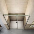 AICA SANITAIRE - Porte de douche coulissante 160cm Hauteur 195cm en verre 8mm securit anticalcaire, porte de douche installée en niche - vignette
