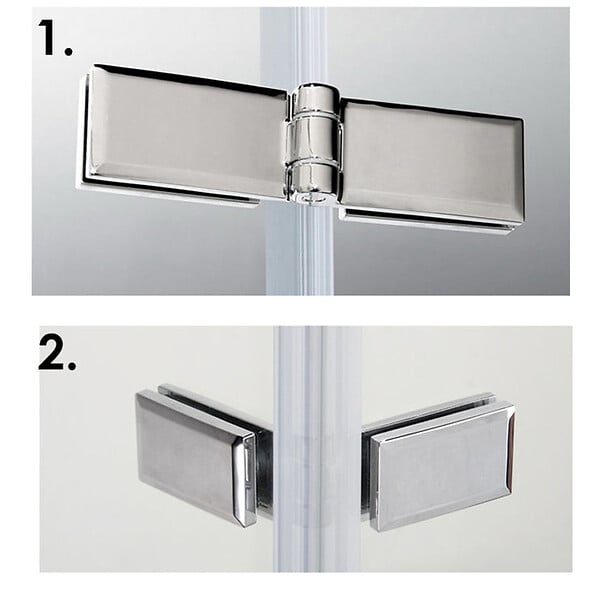 AICA SANITAIRE - Paroi de douche avec retour pivotant 120+40x200cm, charnières, AICA paroi de douche à l'italienne en verre anticalcaire avec barre de fixation 90cm en carré - large