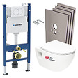 GEBERIT - Pack WC Bati Geberit + WC sans bride Swiss Aqua Technologies + Abattant SoftClose + Plaque + habillage (ProjectGeb3-sabo - vignette