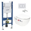 GEBERIT - Pack WC bati-support Geberit + WC sans bride Swiss Aqua Technologies + abattant SoftClose + plaque Blanche (ProjectGeb3) - vignette