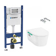 GEBERIT - Pack WC Bati-support Geberit Duofix + WC sans bride EluPura Original S + Abattant soft close + Plaque blanche (EluPuraSGeb3) - vignette