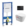 GEBERIT - Pack WC Bati-support Geberit + WC Swiss Aqua Technologies Infinitio sans bride + plaque Delta 50 noir mat - vignette